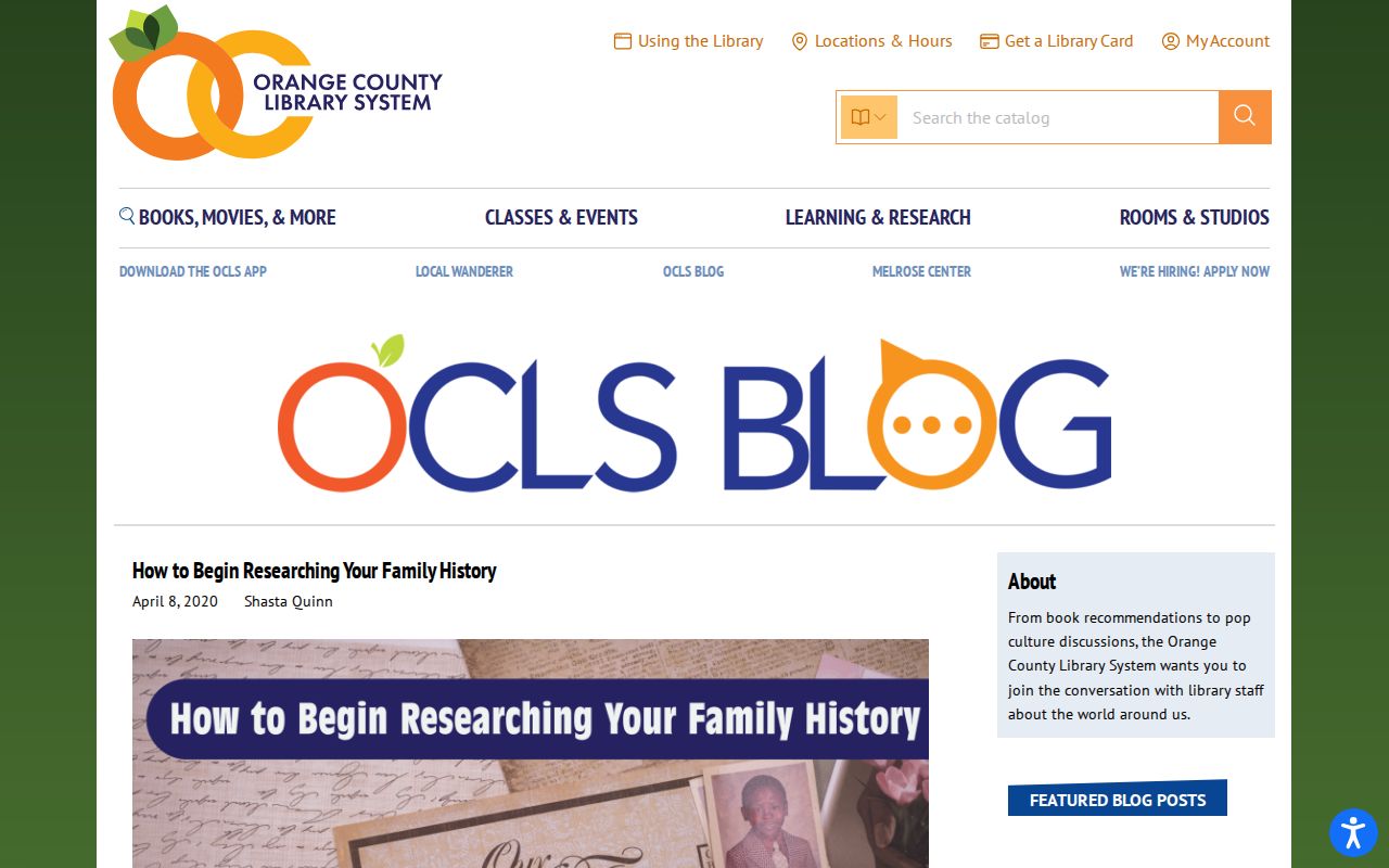 Orange County Library System genealogy research guide for historical directories